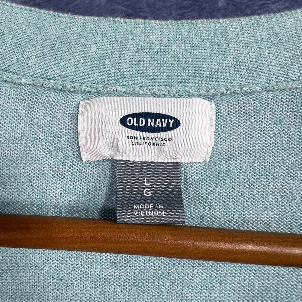 Old Navy Light Blue Open Cardigan Sweater Sz L - Picture 4 of 7